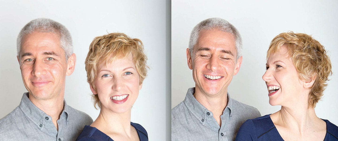 Caroline and Aaron Sugarman, founders of The WYSIWYG Co., studio portrait